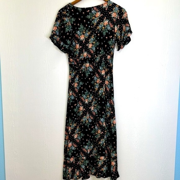 O’Neill - Nicole Floral Colorful Short Sleeve Button Down Midi Dress Size Small - Picture 11 of 12